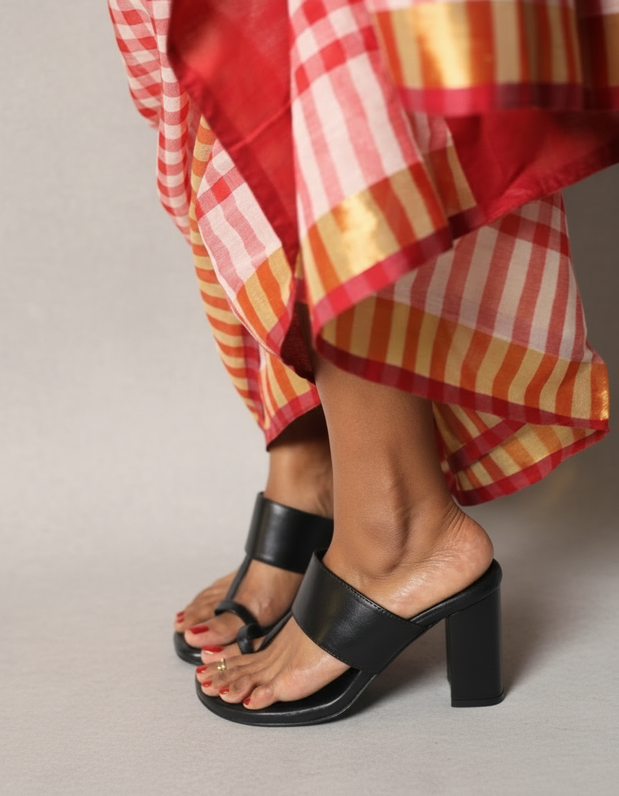 Black leather sandals shop India 
